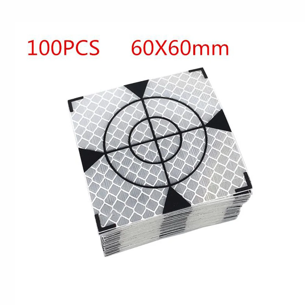 

100pcs Reflector Sheet Reflective Tape Target Total Station Reflector Reflector Target 20x20mm/30x30mm/40x40mm/50x50mm/60x60mm