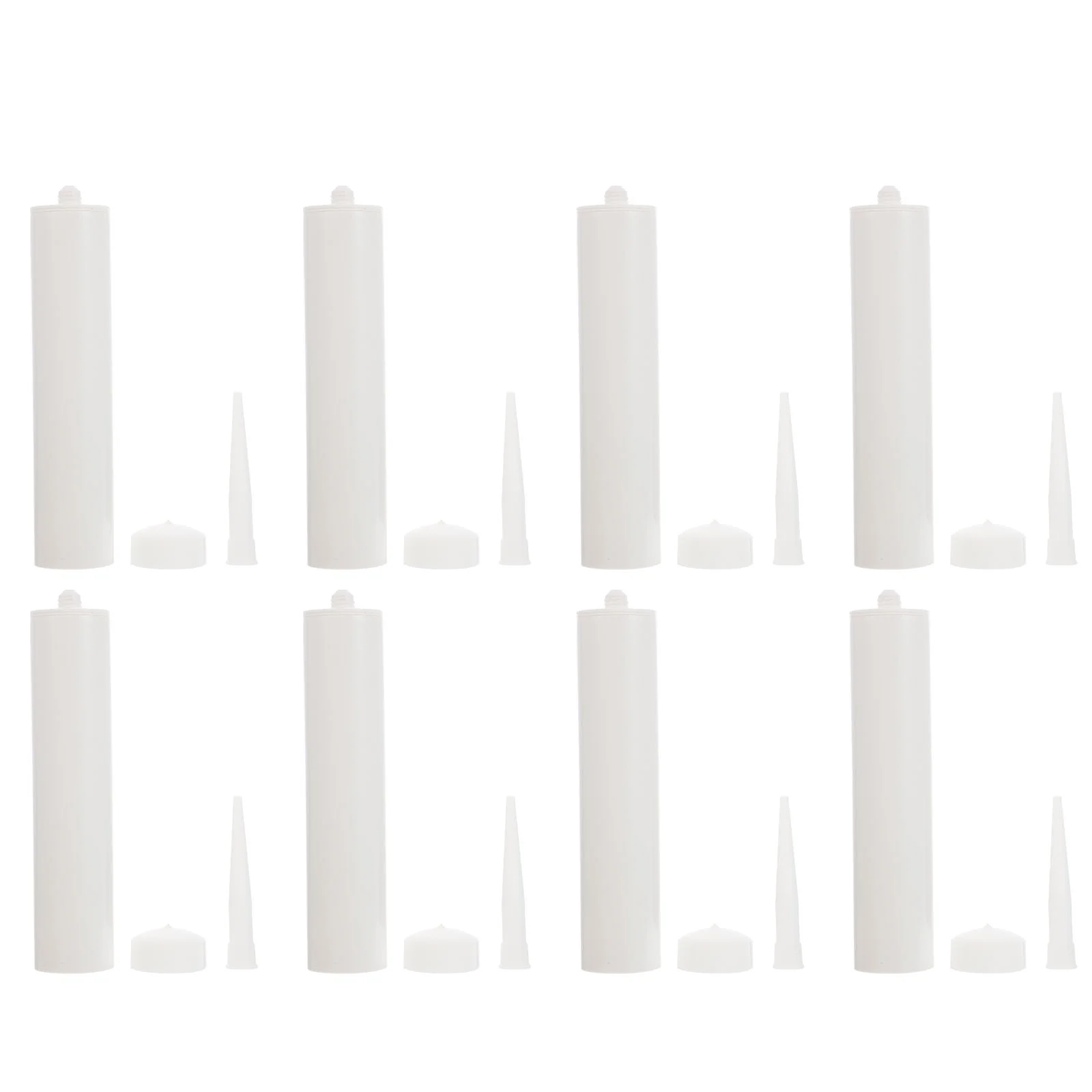 

8 Sets Silicon Sealant Fire Extinguisher Bottles White Grout Caulk Tubes Caulking Hard Pvc Guns Liquid Glue Refillable