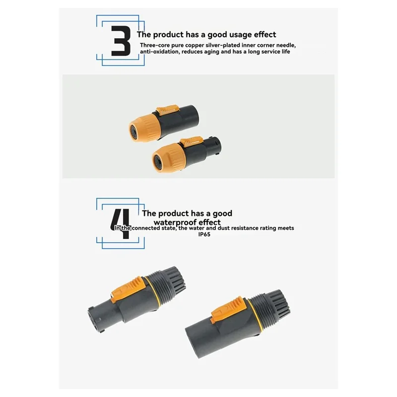 

Запираемые разъемы AT82-NAC3FX-W 10 шт., желтые, IP65