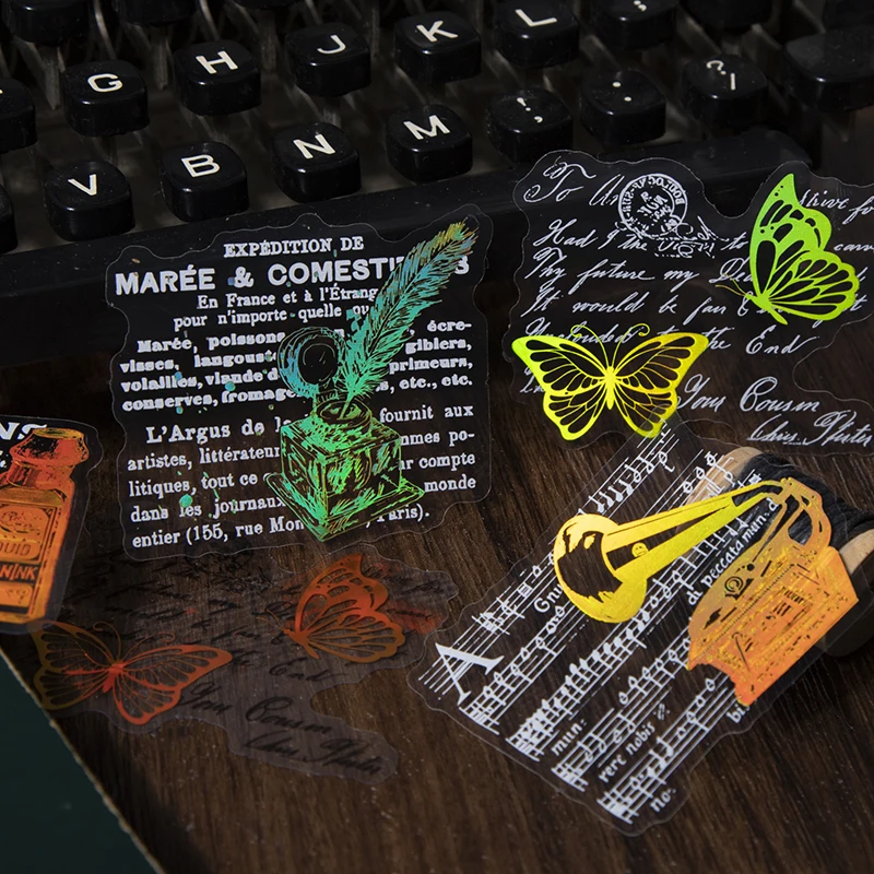 

20 шт. золотые бронзирующие наклейки для домашних животных, коллажи, заметки, ретро материал, справочник, школьные принадлежности, декоративный альбом для скрапбукинга 103*80 мм