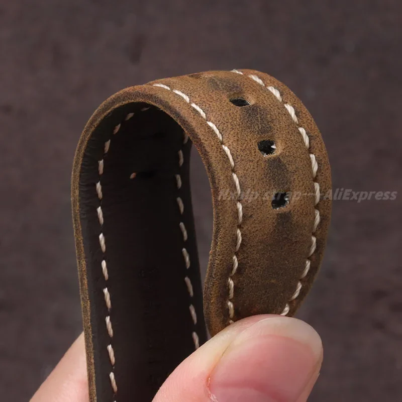 Винтажный ремешок для часов из воловьей кожи Panerai Seiko Omega матовый кожаный браслет