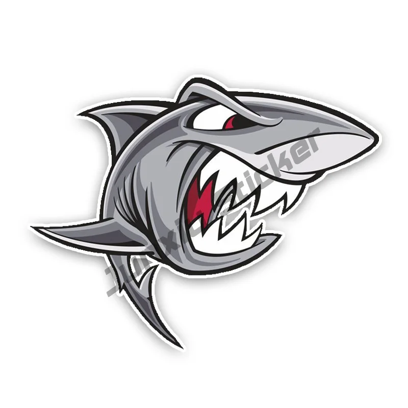 

Angry Great White Shark Cartoon Graffiti Car Stickers Styling for Bumper Cover Scratches Decal Decoration Accessories KK14*11cm