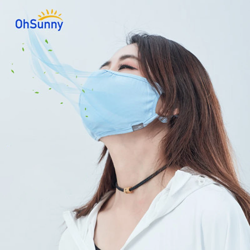 OhSunny Солнцезащитная маска для лица женская модная UPF50 + многоразовая моющаяся