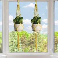 hanging planters handmade cotton rope hanging baskets flower pot holder plant hanger for indoor outdoor home decor