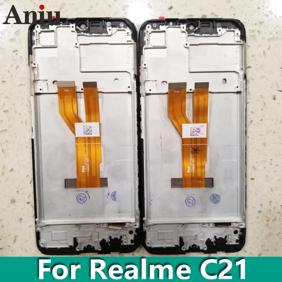 

ЖК-дисплей 6,5 дюйма для Realme C21 RMX3201 с рамкой кодирующий преобразователь сенсорного экрана в сборе Замена