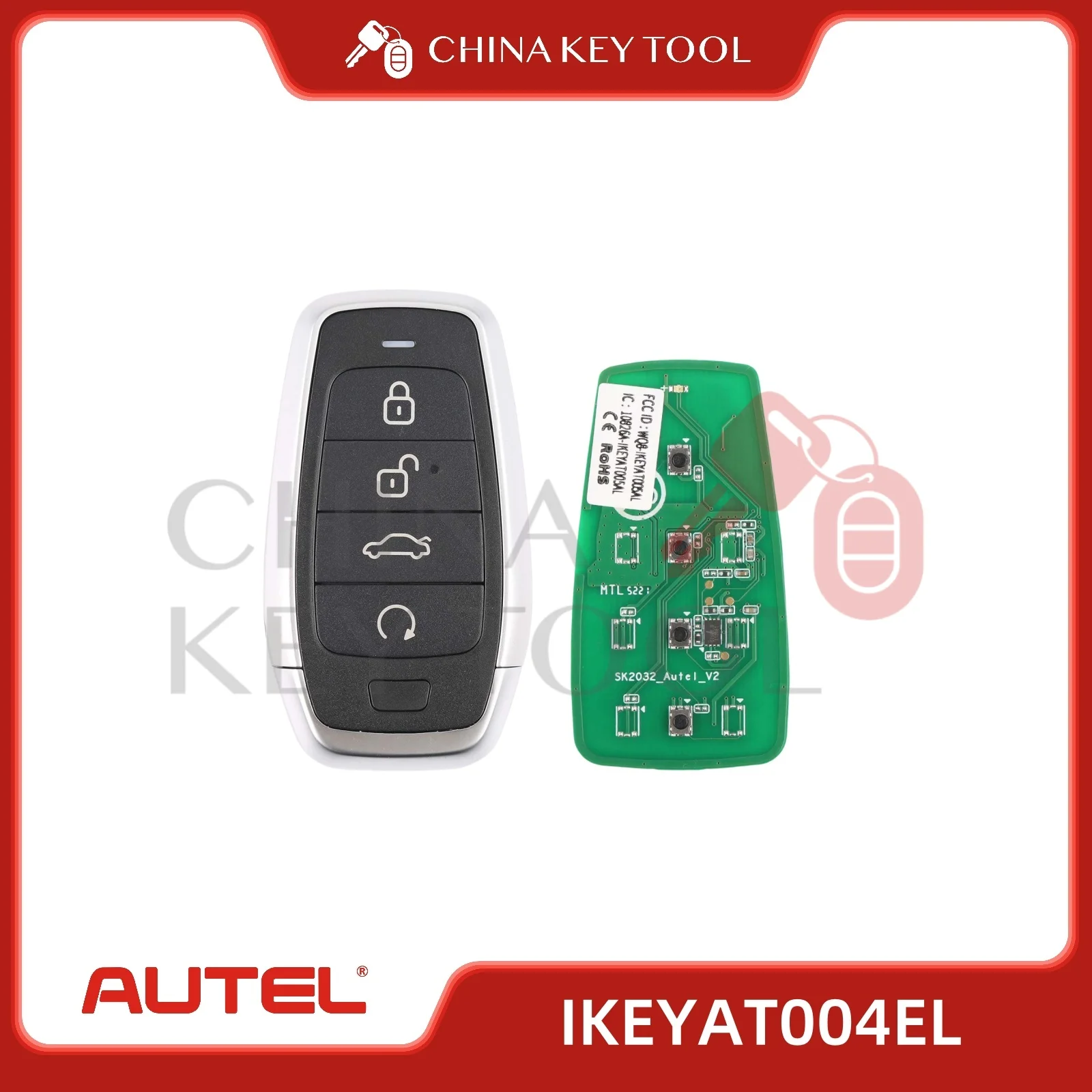 1 шт. AUTEL Ikey IKEYAT004EL AT004EL независимый автомобильный смарт-ключ 4 кнопки для смарт-ключа Autel для KM100 IM508 IM608 KM100E