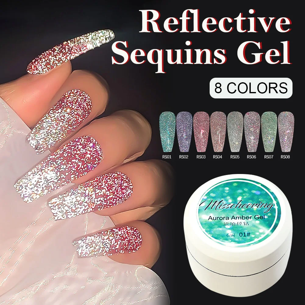

1PC Solid Glitter Gel Nail Polish UV/LED Nail Polish Gel Aurora Sequins Glitters Diamond Varnish Gel Nail Art Manicure Decor