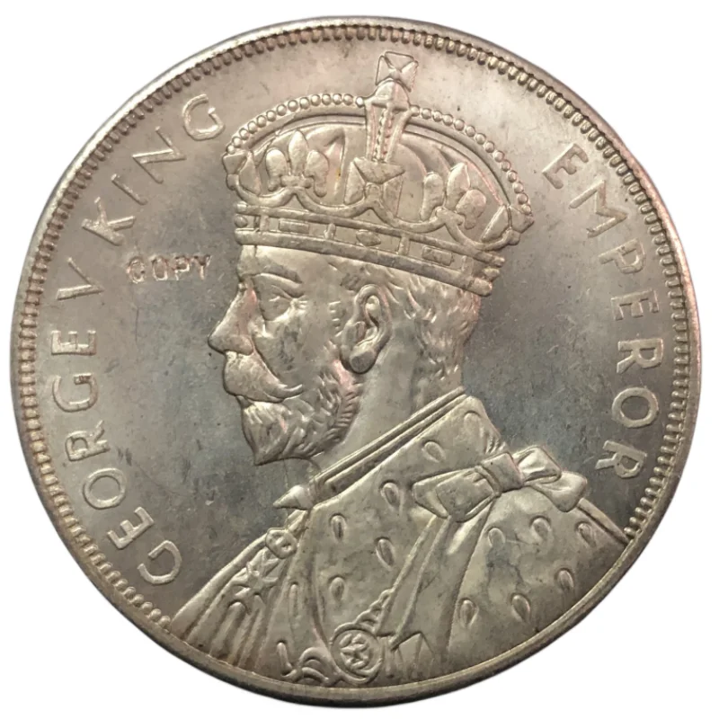 

Копия серебрянной монеты Новой Зеландии 1 доллар 1935 года, король Георг V