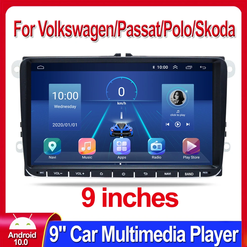 Android 9 1/10 0 для VW Volkswagen Golf Polo Skoda Октавия Рапид Tiguan Passat b7 2Din Автомагнитола