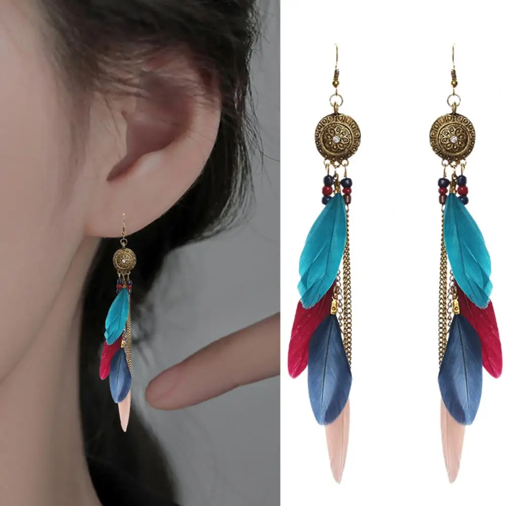 

Attractive Charm Earrings Ethnic Geometric Dangle Earrings Pendant Earrings 1 Pair