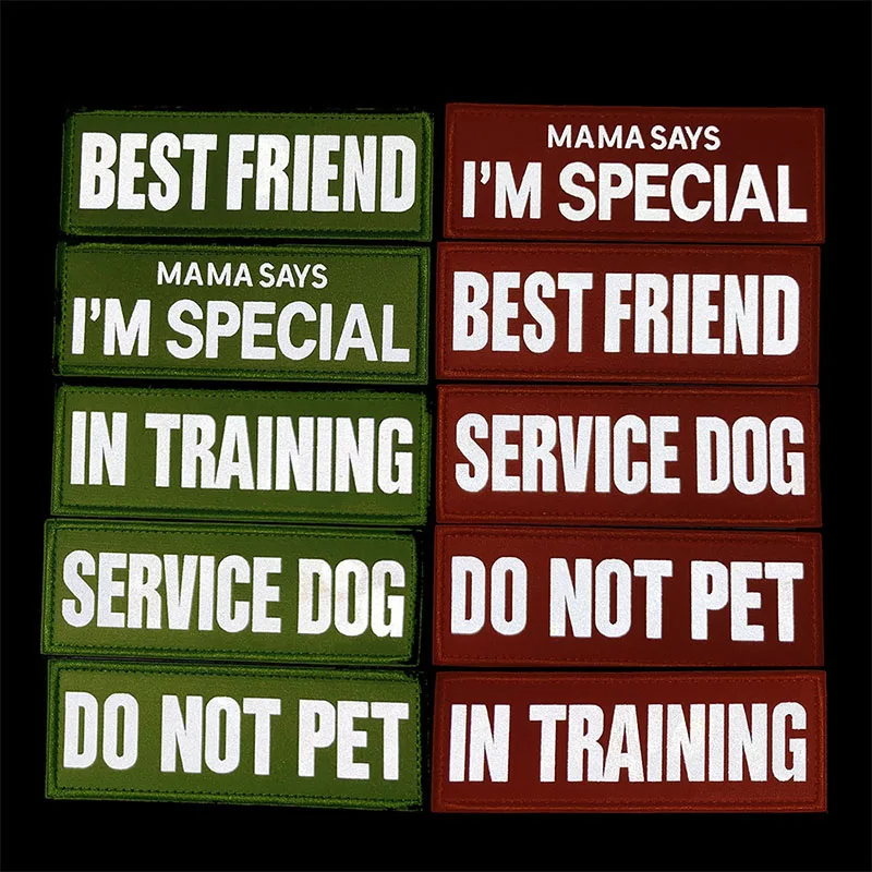 

Service Dog Reflective Hook and Loop Patches Dog Harness Identification Sticker NOT PET ​Military Tactical Morale Badge for Dogs