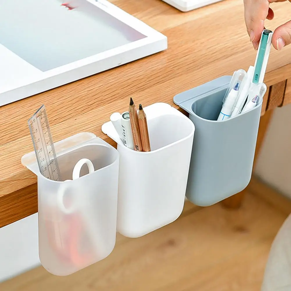 

HOT SALE Desk Pen Holder Multi-function Self Adhesive PP Desk Hanging Pen Case Stationery Remote Control Storage Box