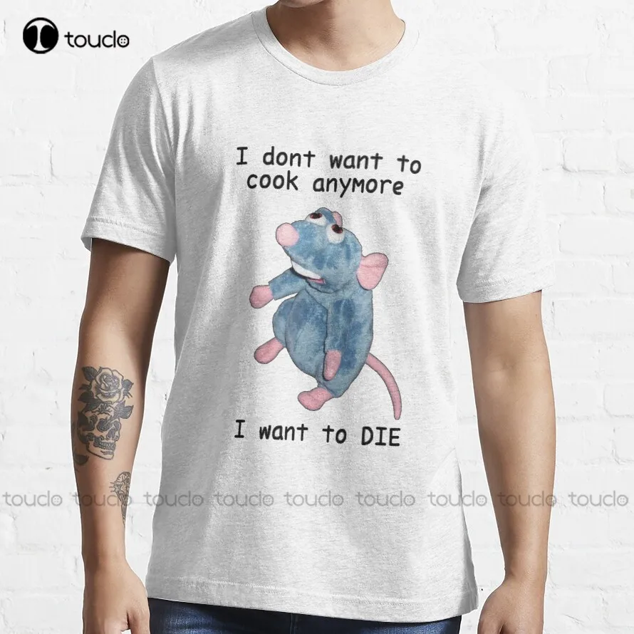 

Я больше не хочу готовить, я хочу умереть, милая забавная Подарочная футболка в виде крысы, индивидуальная рубашка, Подростковая унисекс, Но...