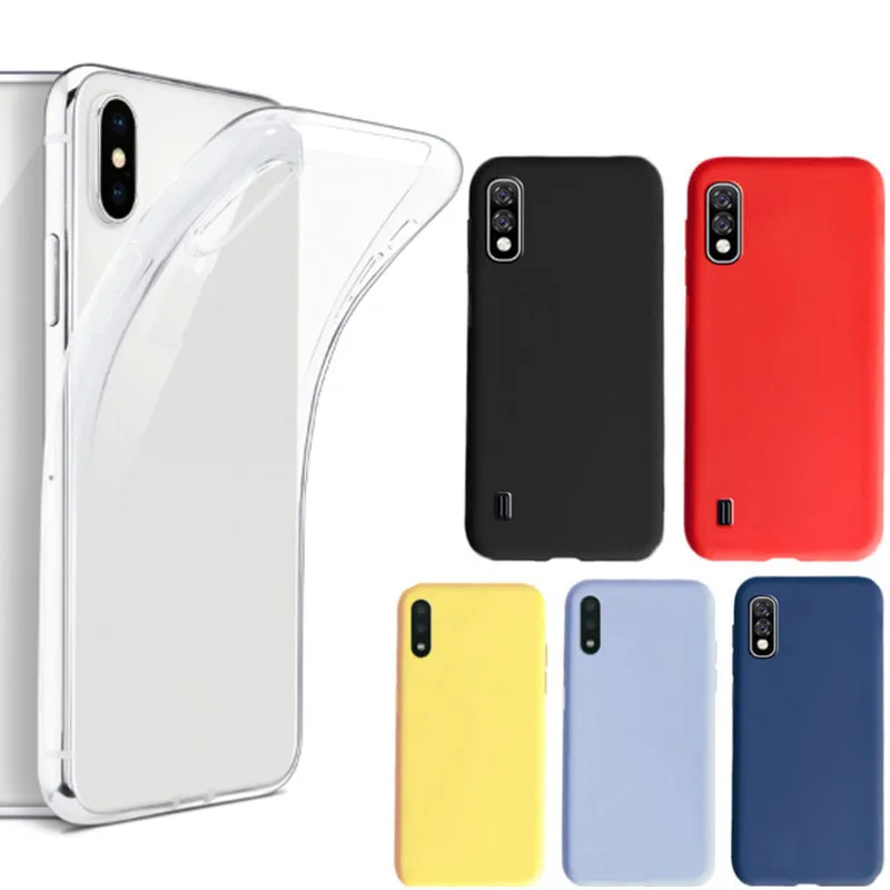 Мягкий силиконовый защитный чехол-накладка для Samsung Galaxy A01