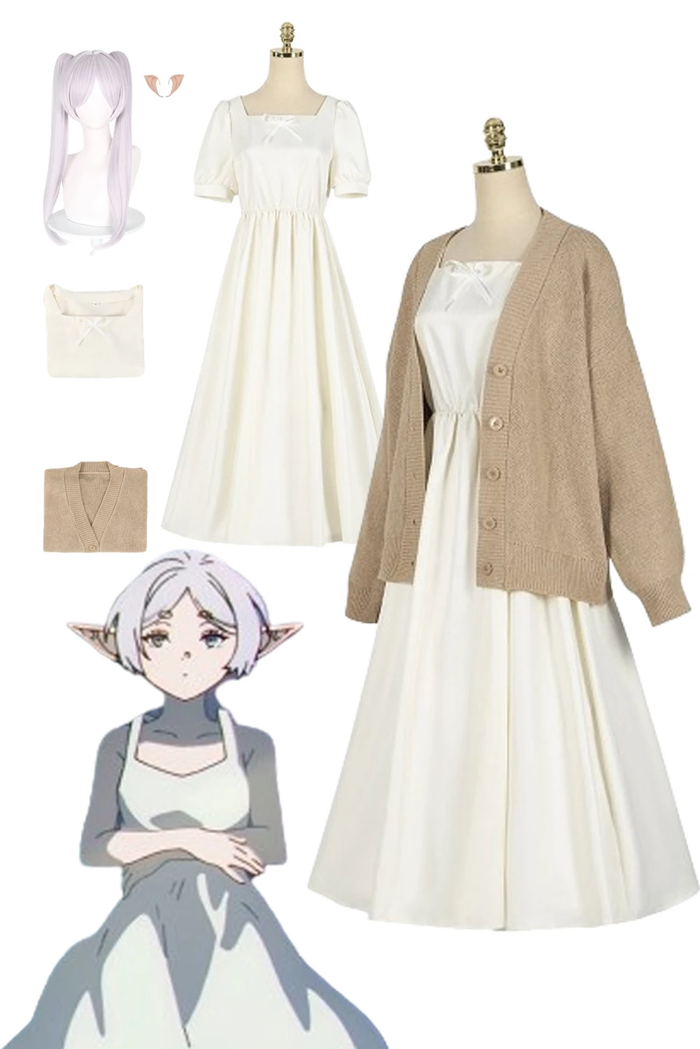 Платье для косплея фриэрена из аниме Женский костюм костюмы Хэллоуина взрослых