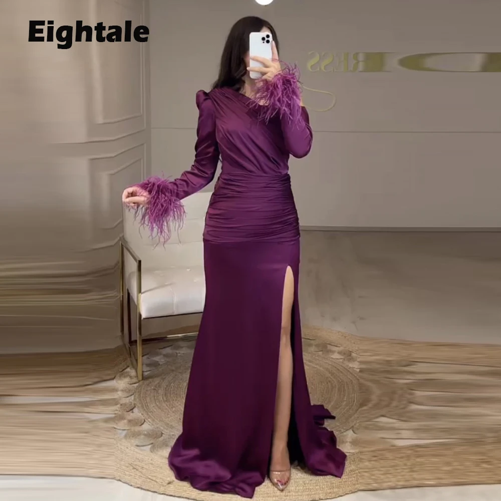 Элегантное атласное платье знаменитости с одним открытым плечом и длинным