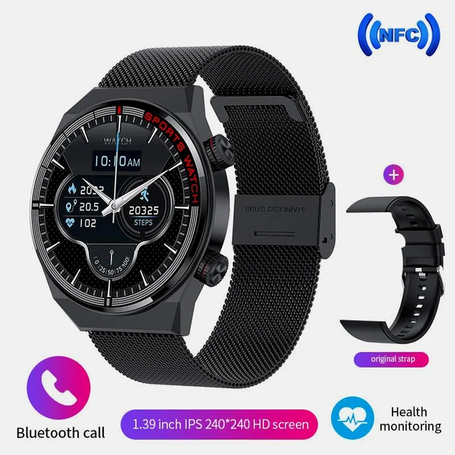 Умные часы мужские, экран Смарт-часов/всегда показывает время, GPS, датчик движения, ЭКГ + пульсометр, Bluetooth, вызововы