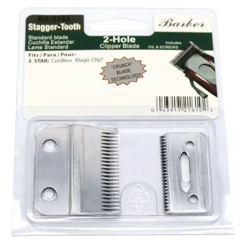 

Professional Stagger-Tooth 2-Hole Clipper Blade 2162 compatible with for wahl 5 star cordless magic clip,without oil