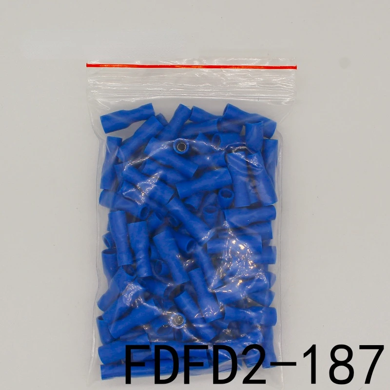 

FDFD2-187 FDFD2.5-187 Female Insulated Electrical Crimp Terminal for 1.5-2.5mm2 Connectors 100PCS/Pack Cable Wire Connector FDFD