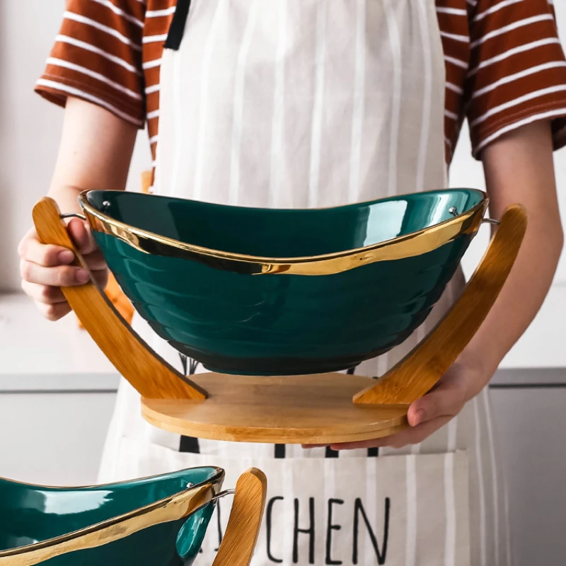 

Bamboo tray home restaurant fruit basket set large and medium-sized Yuanbao leisure bowl food storage containers