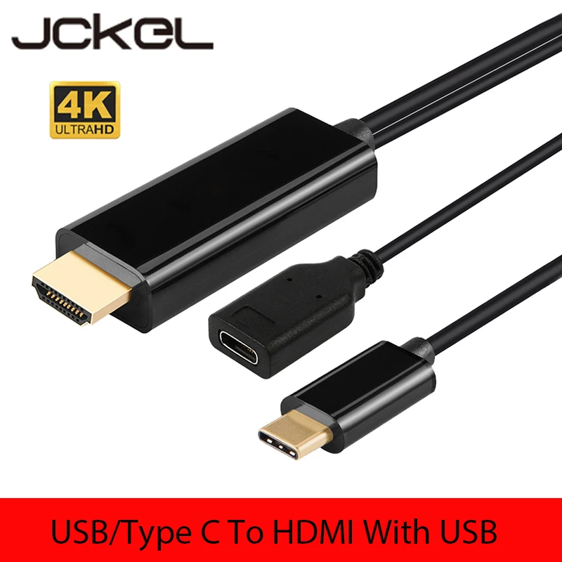 

Адаптер для смартфона JCKEL с разъемом типа C на HDMI-совместим с USB-кабелем HD 4K 30Hz USB C на HDMI-совместимый источник питания