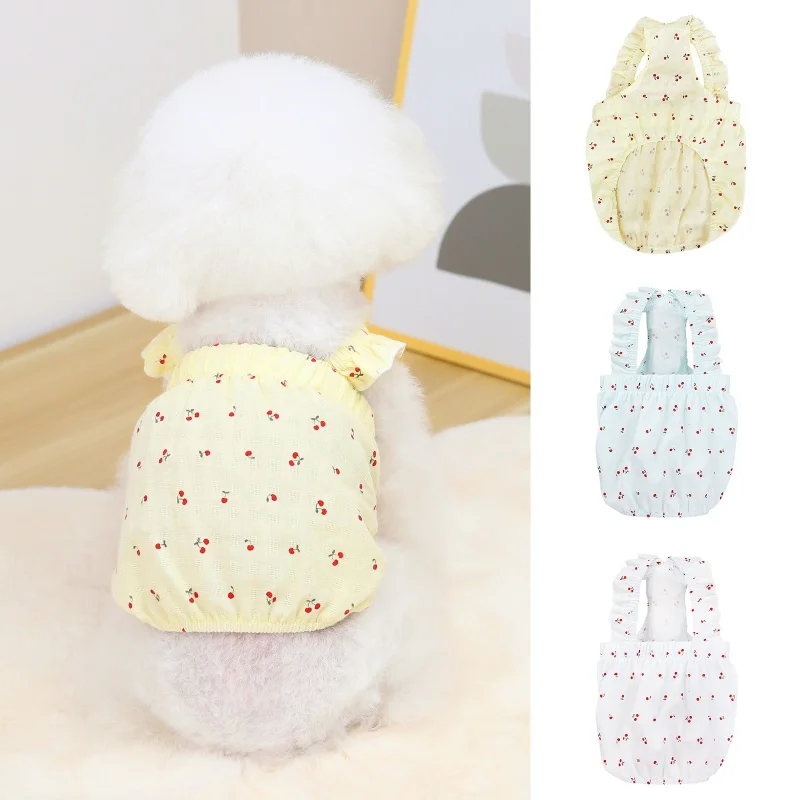 

Dog Dresses for Small Dogs Cats Summer Cute Flower Sleeveless Pet Dress Girl Dog Vest Clothes Apparel Costume Outfits