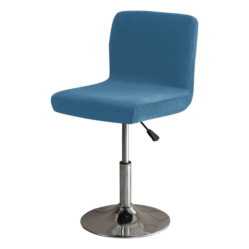 Velvet Solid Color Bar Stool Chair Cover Low Back Spandex Seat Case Rotating Lift Dining Protector 2022 |