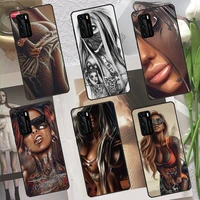 sexy sleeve tattoo girl phone case for huawei p10 p20 p30 p40 mate 30 40 lite pro fundas shell cover