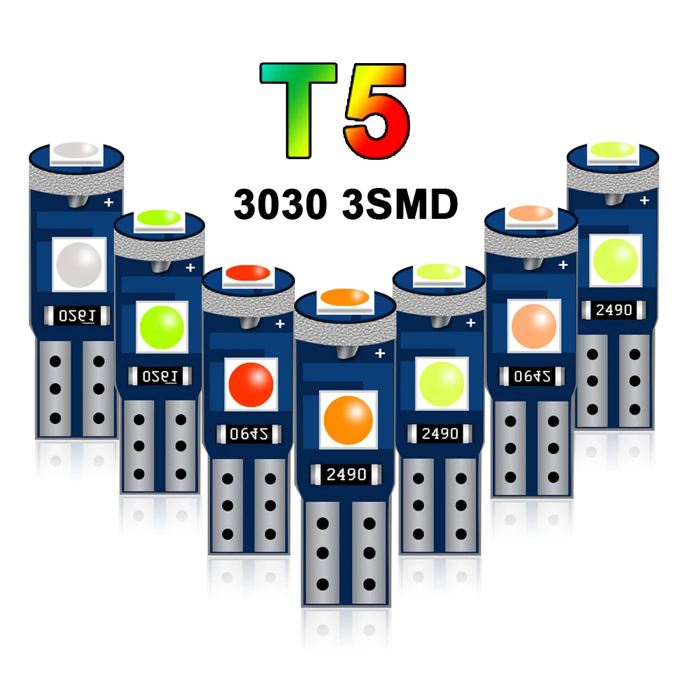 Фото 10 светодиодный т., светодиодные лампы T5 s 3030 3SMD W3W для приборной панели автомобиля №2