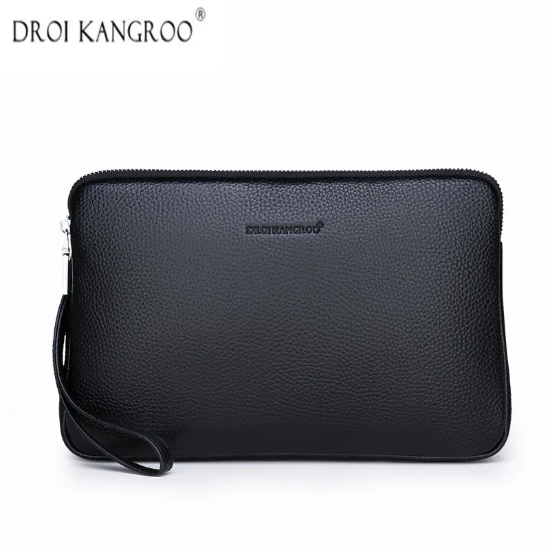 Мужская сумка из натуральной кожи длинный кошелек большая вместимость браслет с