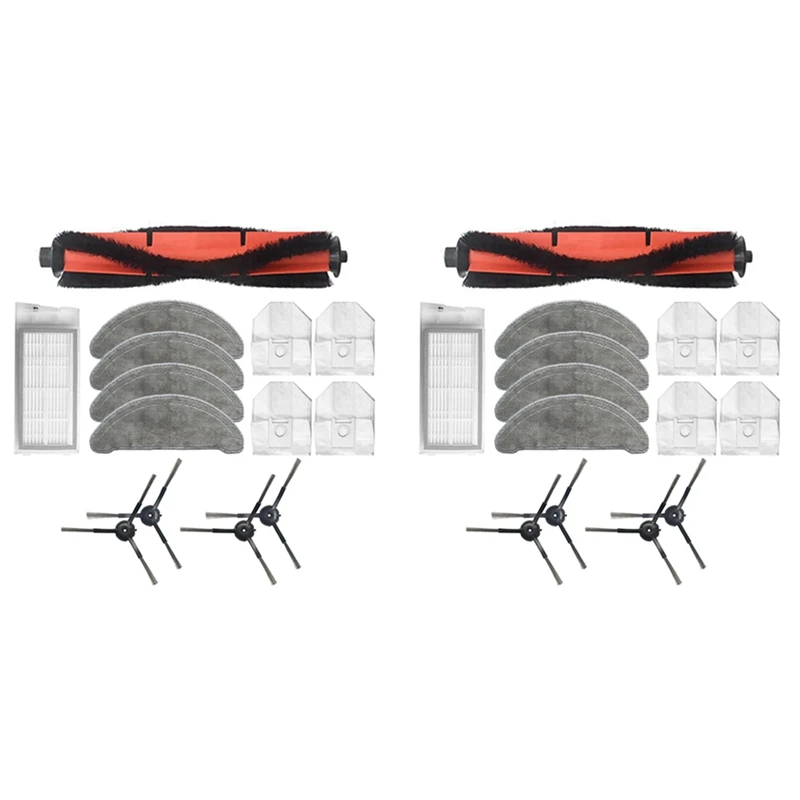

2X For Roidmi EVE Plus Robot Vacuum Cleaner Main Brush Side Brush HEPA Filter Mop Cloth Replacement Accessories