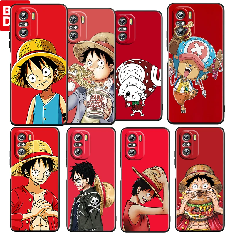 

Cartoon One Piece Cute For Xiaomi Redmi K50 K40 Gaming K30 K20 Pro 5G 10X 9T 9A 9C TPU Soft Black Phone Case Fundas Coque Cover