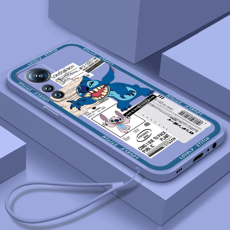 

Phone Case For Xiaomi Mi 12T 12S 12 12X 11i 11T 11 10 10S 10T Pro Lite Ultra 5G Disney Stitch Poster Cartoon Liquid Rope Funda