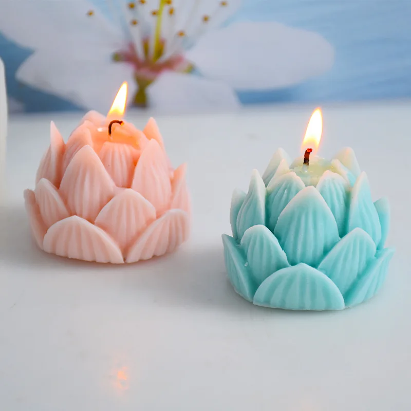 

DIY Lotus Candle Silicone Mold 3D Water Lily Gypsum Soap Cement Resin Craft Mold Festival Art Gift Making Candle Home Decoration