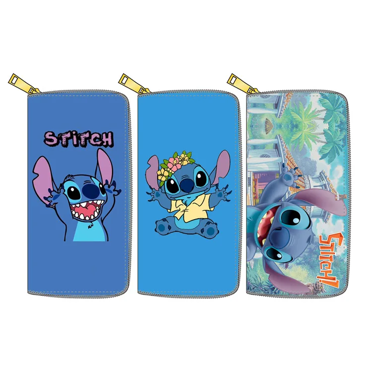 Милый кошелек Disney Stitch из искусственной кожи Дамский удлиненный бумажник сумочка