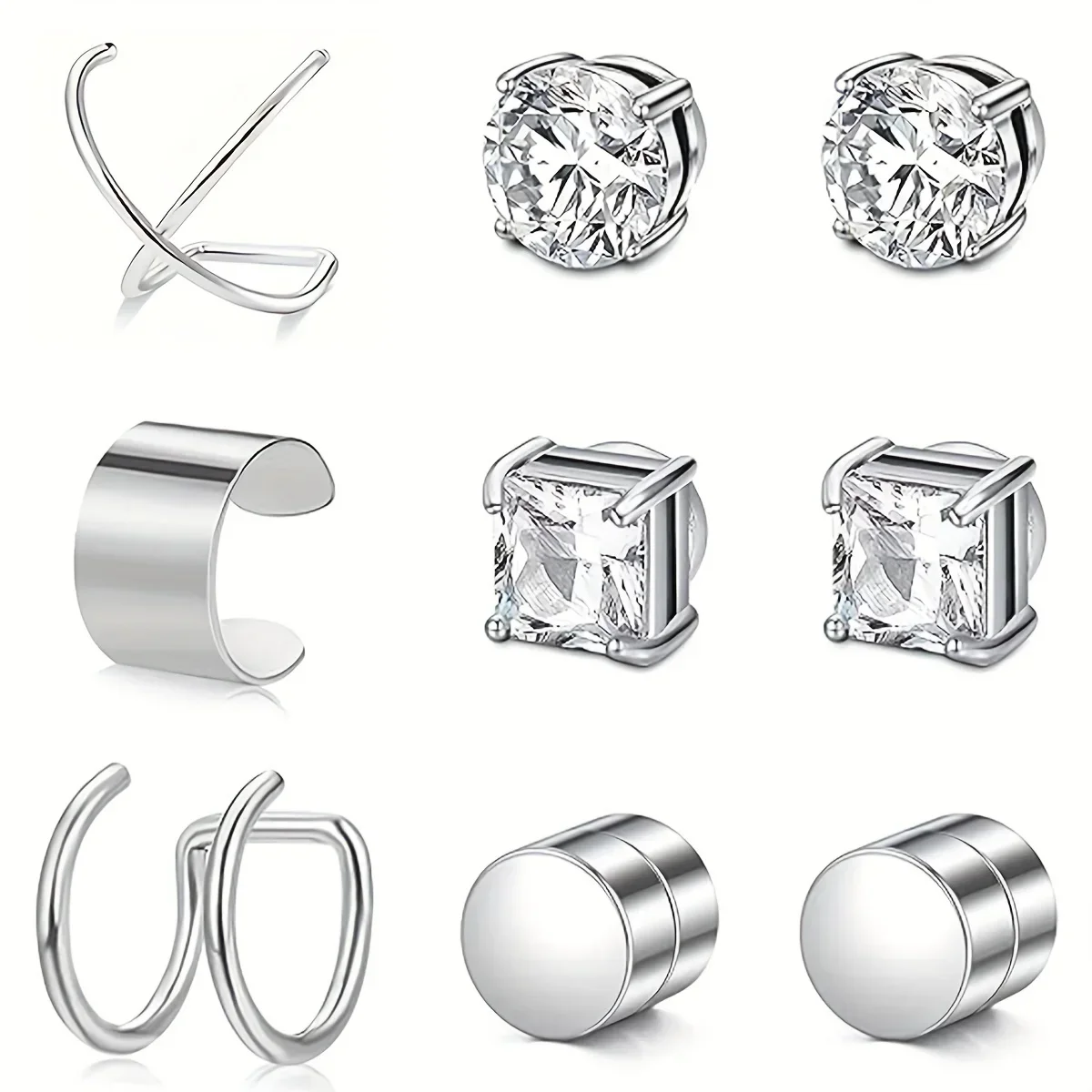 2 шт. магнитные серьги-подвески из нержавеющей стали