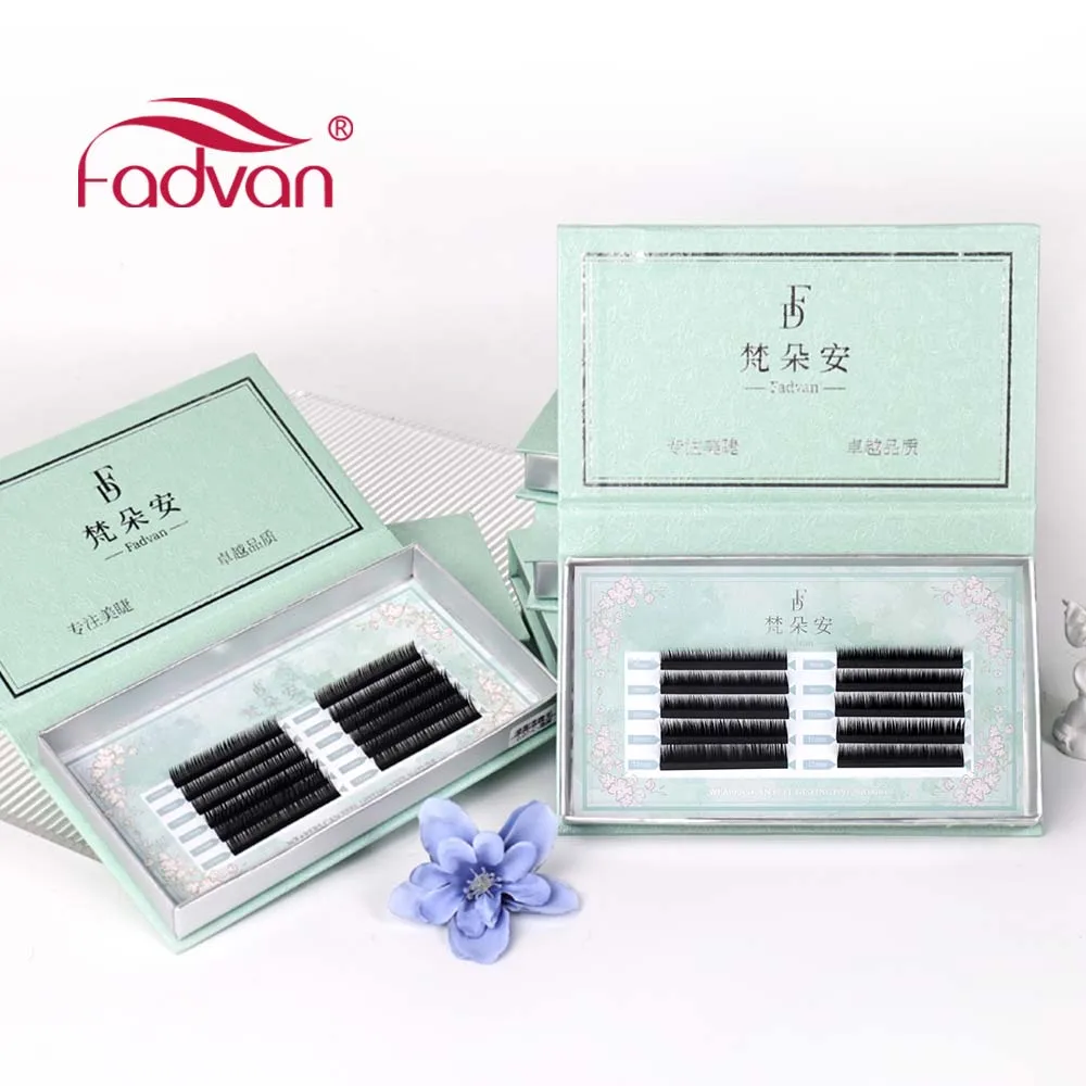 FADVAN L/LU Curl Наращивание накладных ресниц Лисьи глаза 0 07 8-12 мм Натуральные мягкие