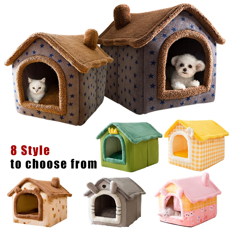 

Breathable Warm Plush Dog Cat Pet Bed House Washable Soft Cat Cushion Kennel for Small Medium Large Dogs Cats Pet Supplies Chien