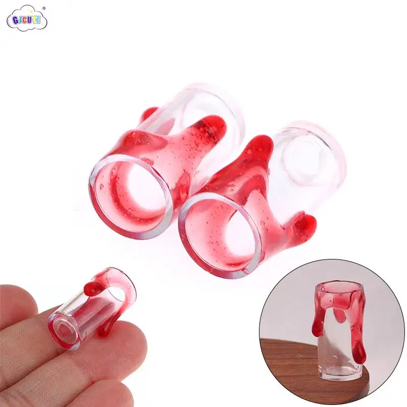 

DollHouse Mini Jam Cup Plastic Transparent Beverage Cup Dolls House Kitchen Supplies Model Toys Kids Pretend Play Toy