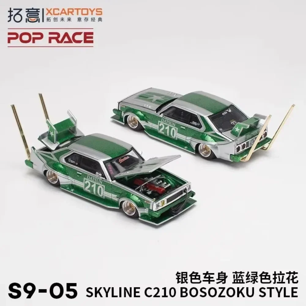 POP RACE 1:64 Skyline C210 BOSOZOKU Стиль 30-летия BAPE True Scale Миниатюры из сплава Литая под
