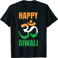 happy diwali om india flag hindu festival of lights holiday t shirt