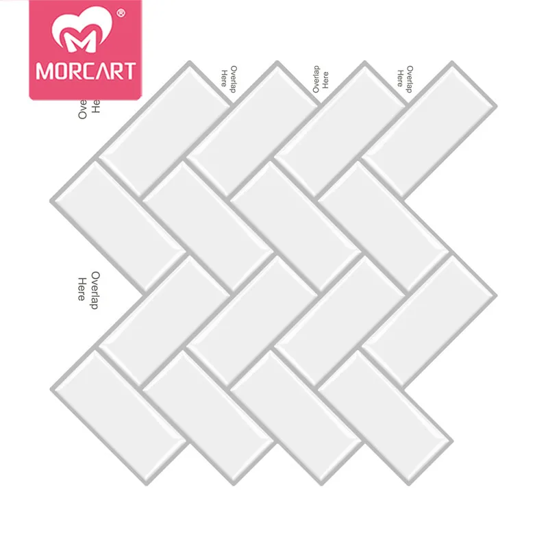 

MORCART 3D Tile Sticker White Subway Tiles Peel and Stick Tile Upgrade Thicker Design Stick Tiles Kitchen Backsplash Sticker