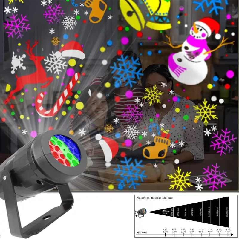 

Новый светодиодный Рождественский светильник, s-украшения, 2022 DJ Dmx, диско, светильник прожектор, 16 узоров, белая лампа для вечерние, дома, Bedr