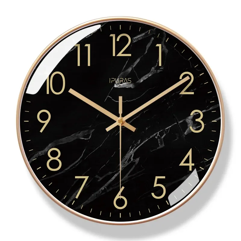 

NEW Nordic Black Wall Clock Modern Design Creative Large Wall Watch Silent Bedroom Kitchen PVC Living Room Decoration Clocks Gif