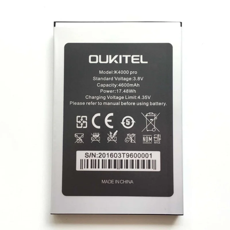 

Для Ouqi G5-P4 мобильный телефон Oukitel K4000 Pro мобильный телефон аккумулятор 4000mah MAh T96