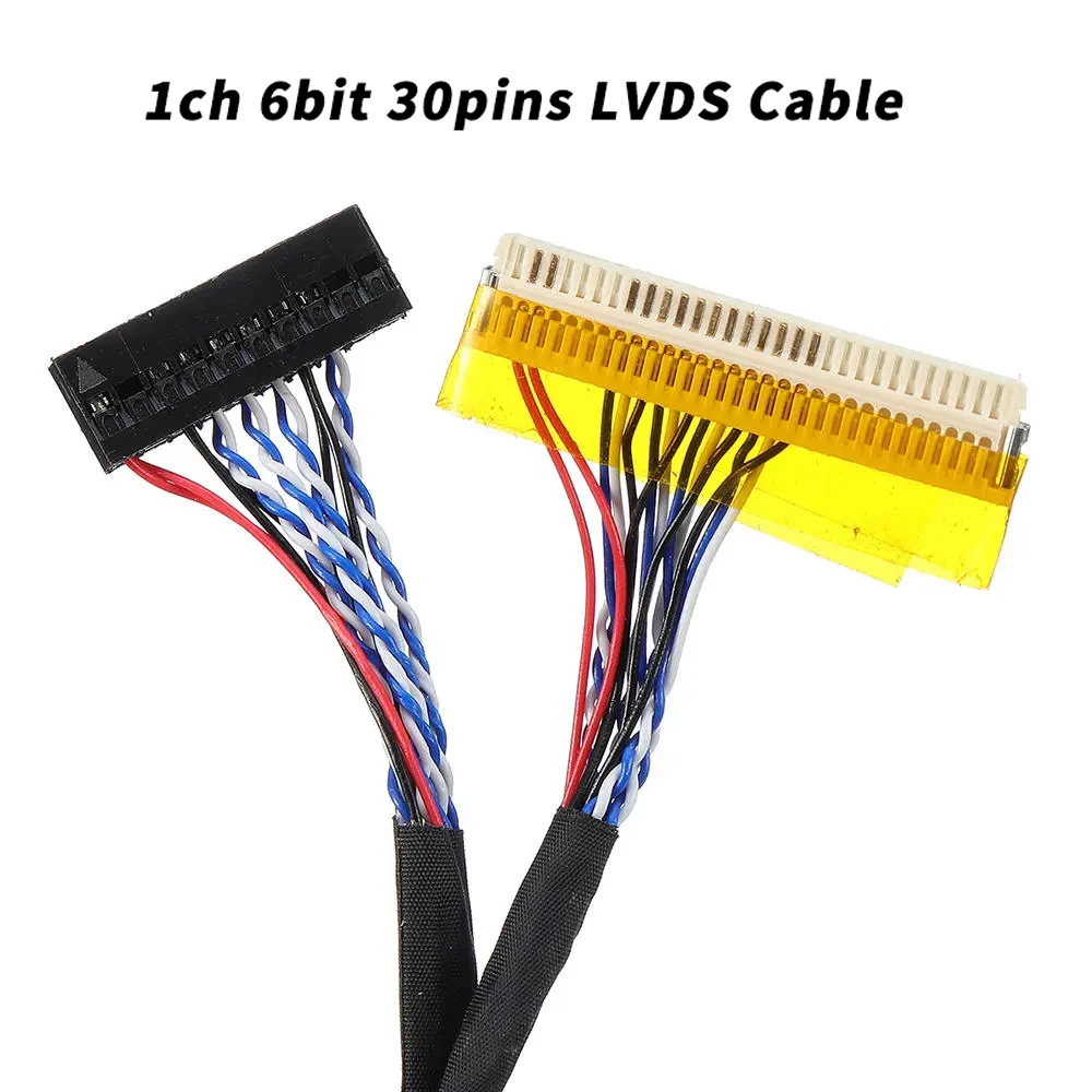 

250mm 400mm 30Pins Driver Board Universal Screen Cable FI-X30P-D6 for any 30 pin 1 channel 1ch 6 bit LVDS Cable interface