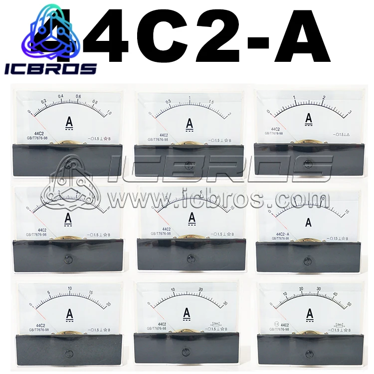 Инструмент 44C2-A Указатель DC Амперметр 1A 2A 3A 5A 10A 20A 30A 50A