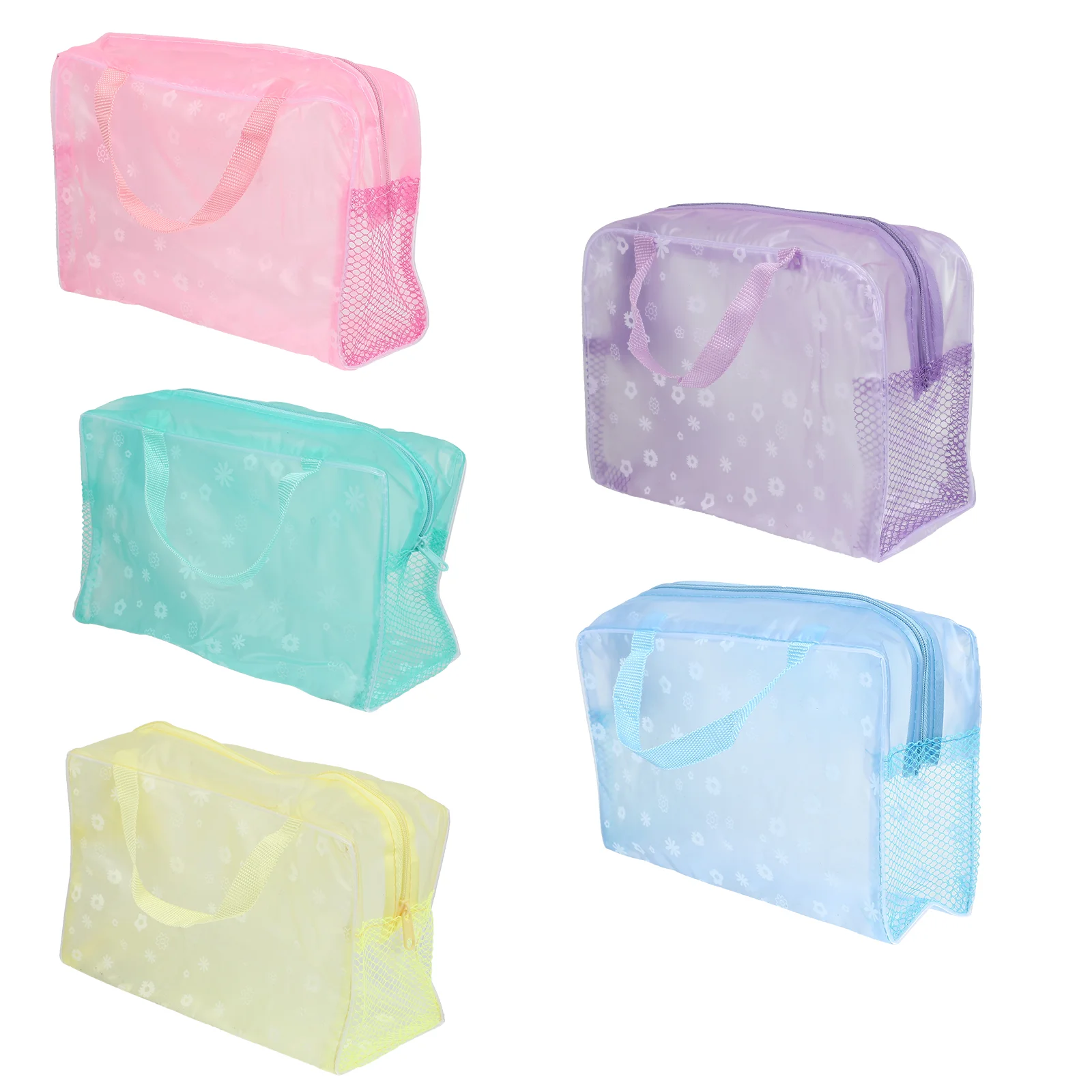 

PVC Transparent Zippered Toiletry Bag Waterproof Makeup Purse Organizer