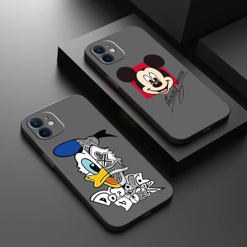 

Disney Mickey Mouse Cartoon Phone Case For Funda iPhone 13 12 11 Pro Max Mini X XR XS Max 6 6s 7 8 Plus Coque Back Celular Etui