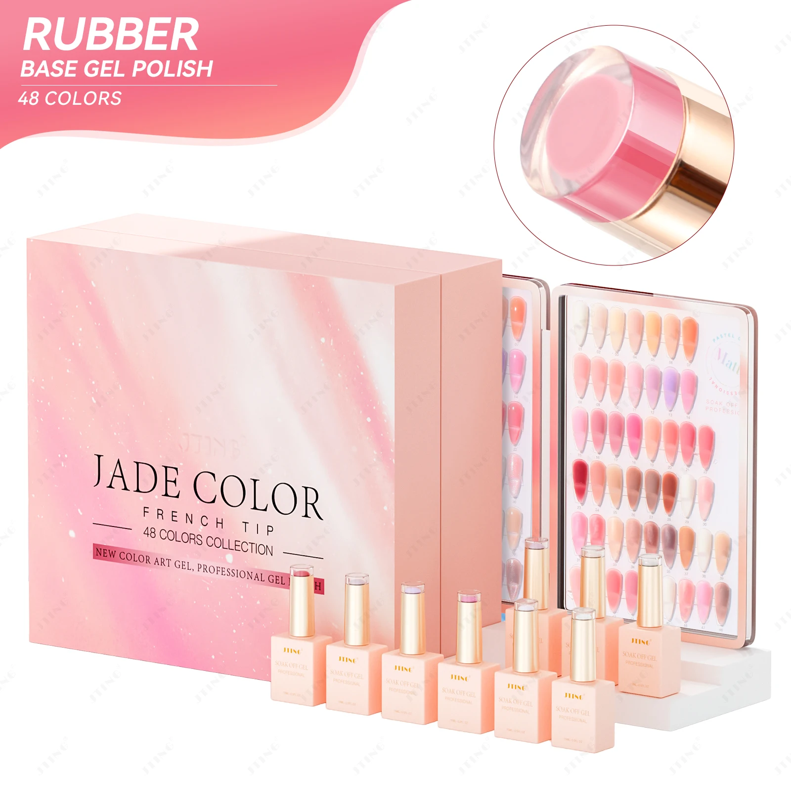 

JTING New arrival Valentine's Day 48colors rubber base gel polish collection set box Free unique color books gel nail polish